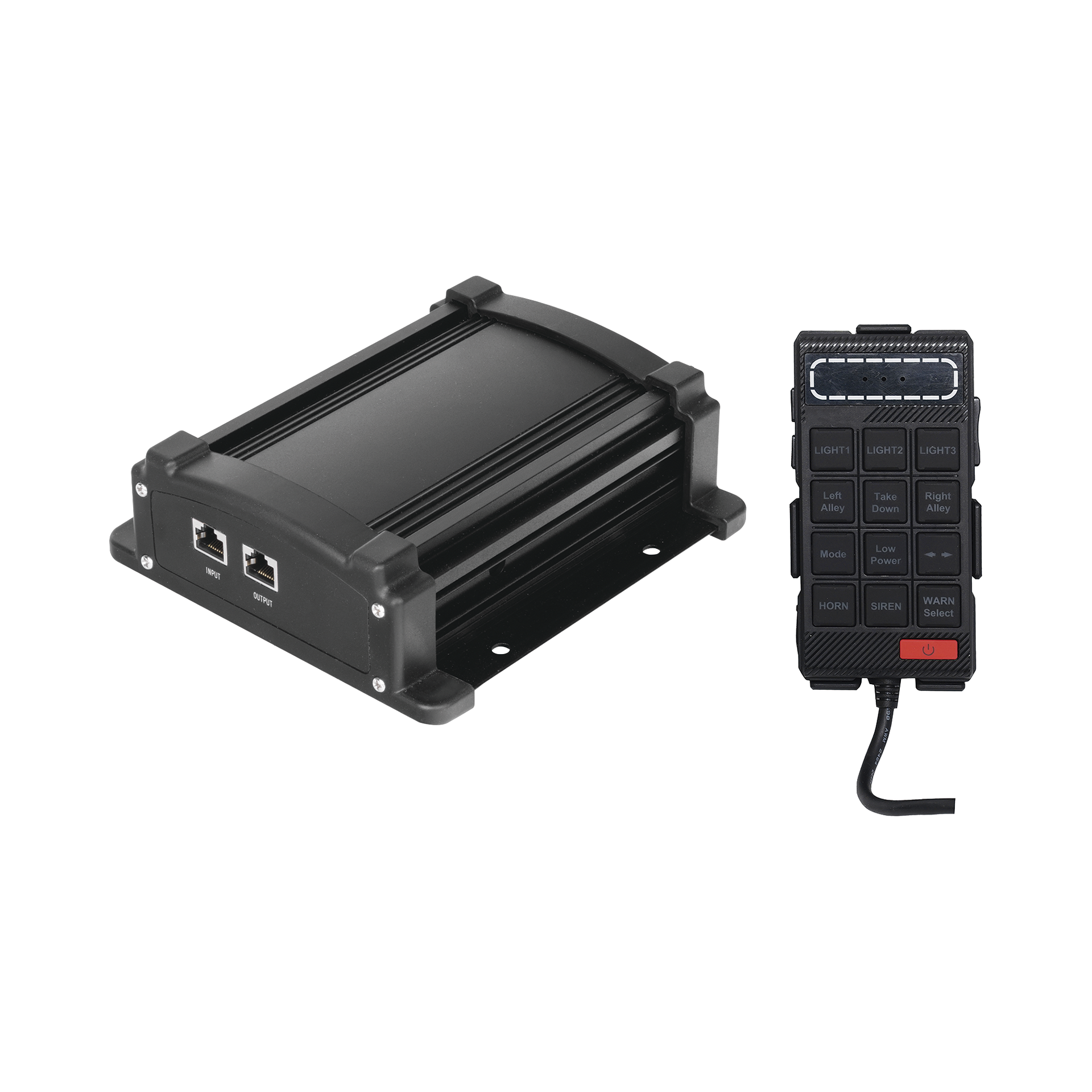 Sirena Vehicular de 100W de Potencia Con Controlador Unimando, MicrÃ³fono, Control de Tonos y Patrones de destello de Barras de Luces Serie X67 / X75