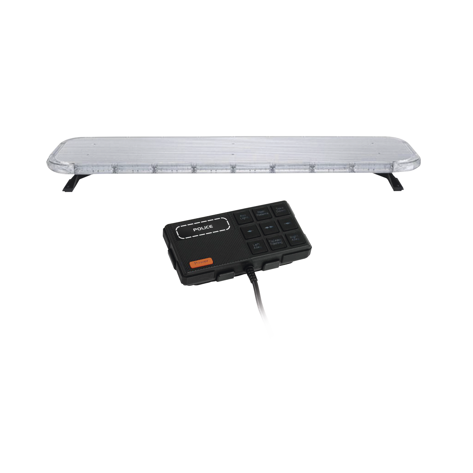 Barra de luces LED de 46" Rojo/Azul/Ambar , De 132 LEDs, Controlador Incluido, Ideal para Equipar Unidades de Seguridad Publica