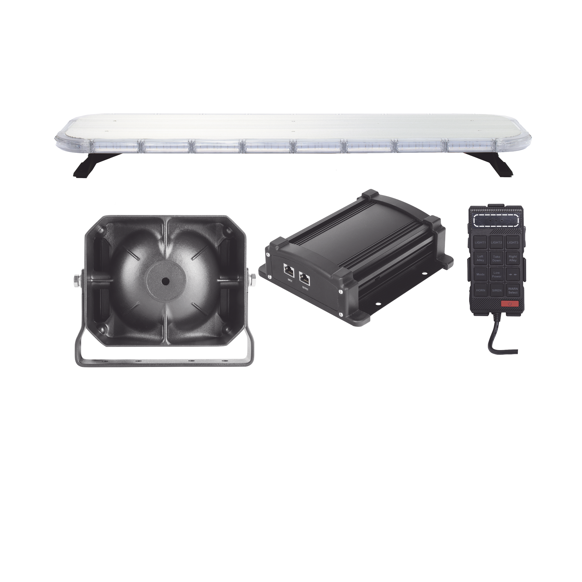 Kit bÃ¡sico para equipamiento de unidades de Seguridad PÃºblica con Sirena Mono-mando