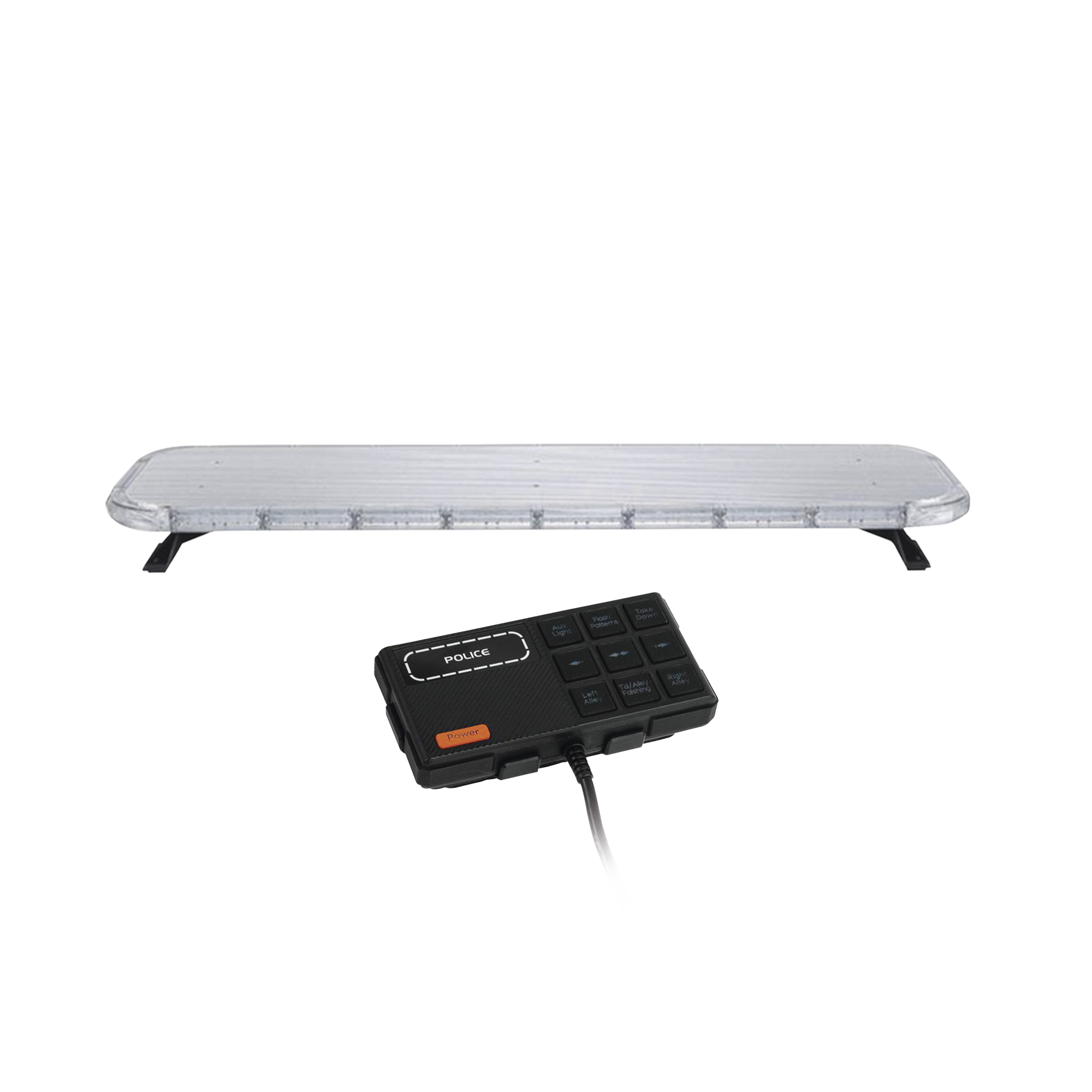 Barra de luces LED de 46" Rojo/Azul , De 132 LEDs, Controlador Incluido, Ideal para Equipar Unidades de Seguridad Publica