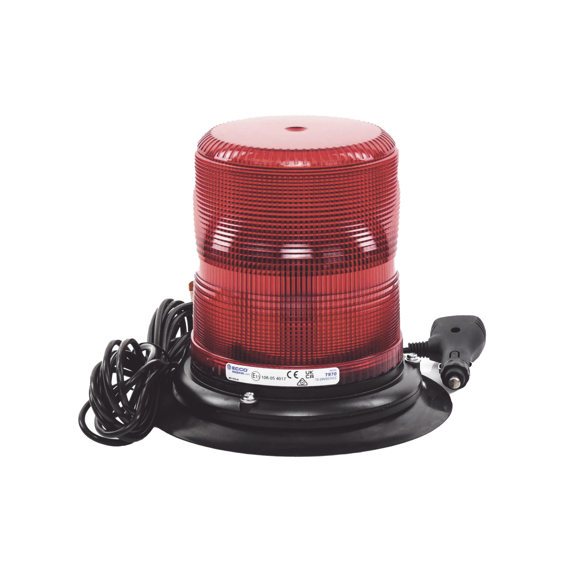 Baliza LED color rojo con montaje magnÃ©tico de succiÃ³n de 7" de altura