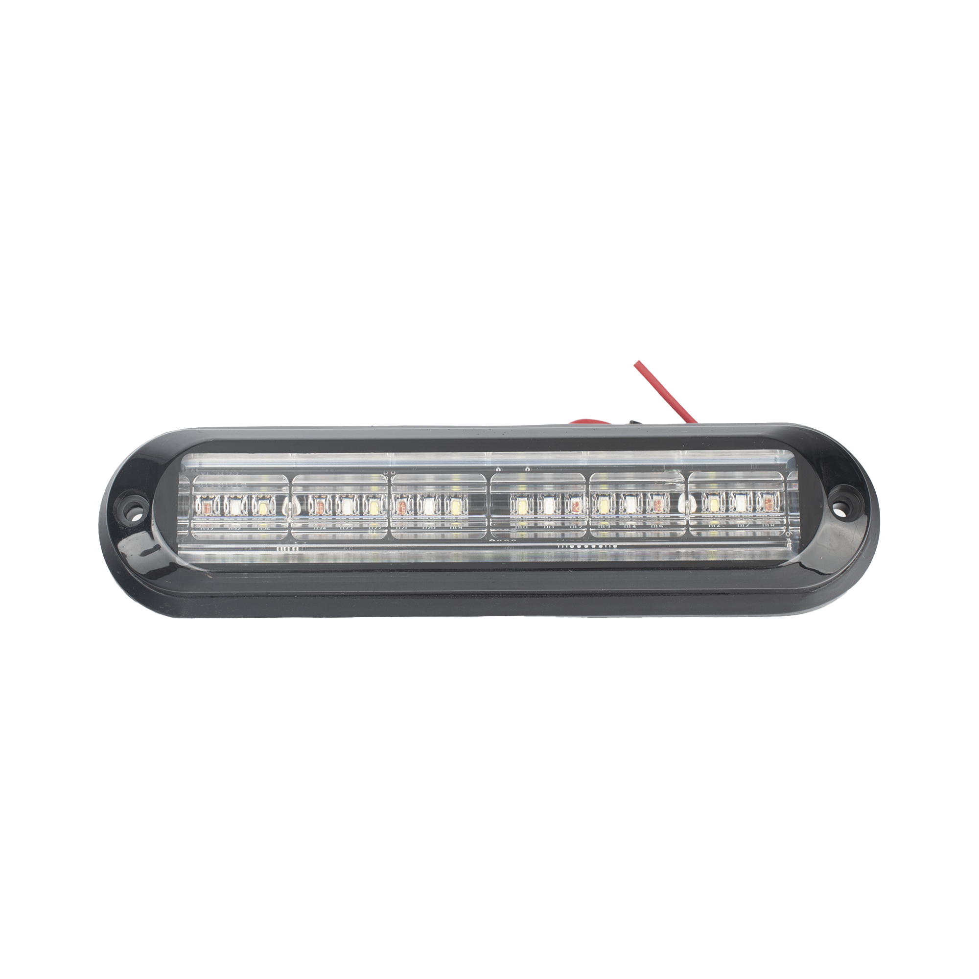 Luz Auxiliar, Ultra Brillante, IP67, 18 LEDs, Tricolor, Color Rojo/Claro/Azul, con mica transparente y bisel negro