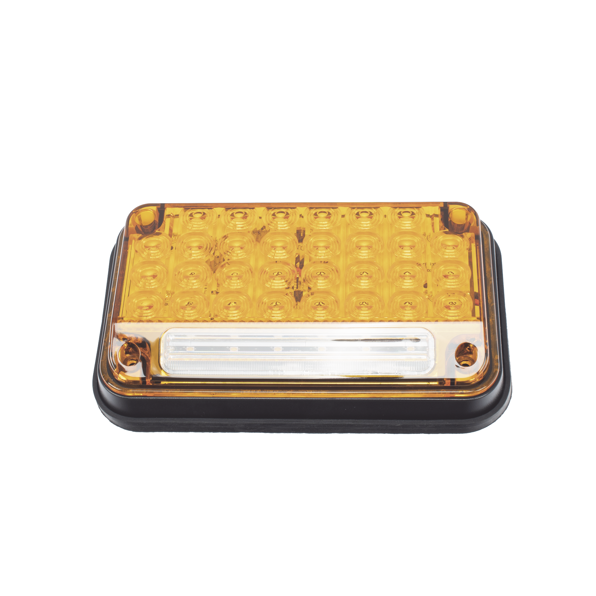 Luz de Advertencia de 7X4", Color Ambar, Con Luz de Trabajo, Ideal para Ambulancias