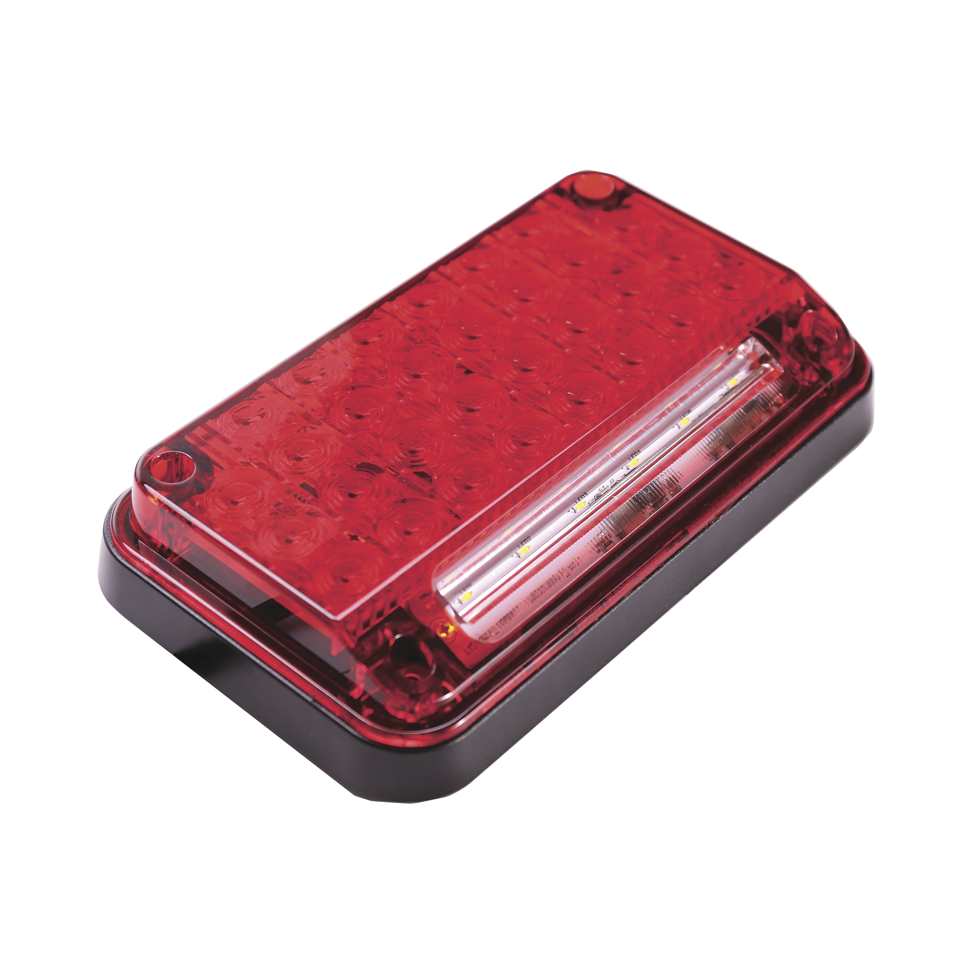 Luz de Advertencia de 7X4", Color Rojo, Con Luz de Trabajo, Ideal para Ambulancias