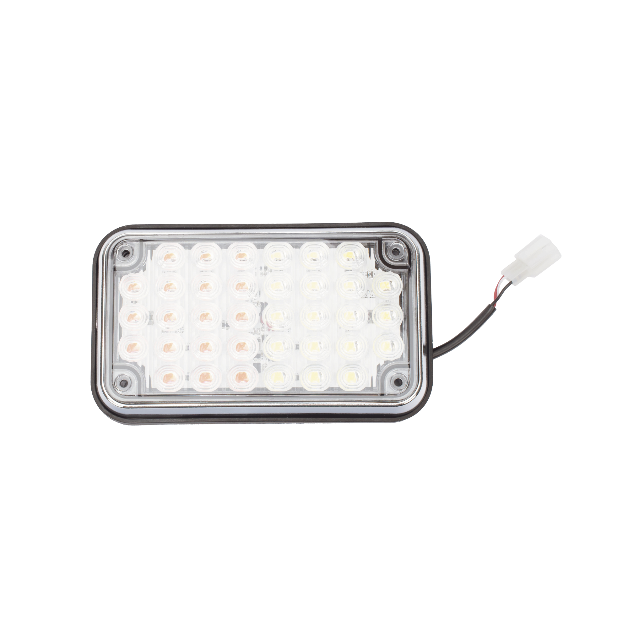 Luz de Advertencia de 6X4", Bicolor Rojo/Claro, Ideal para Ambulancias