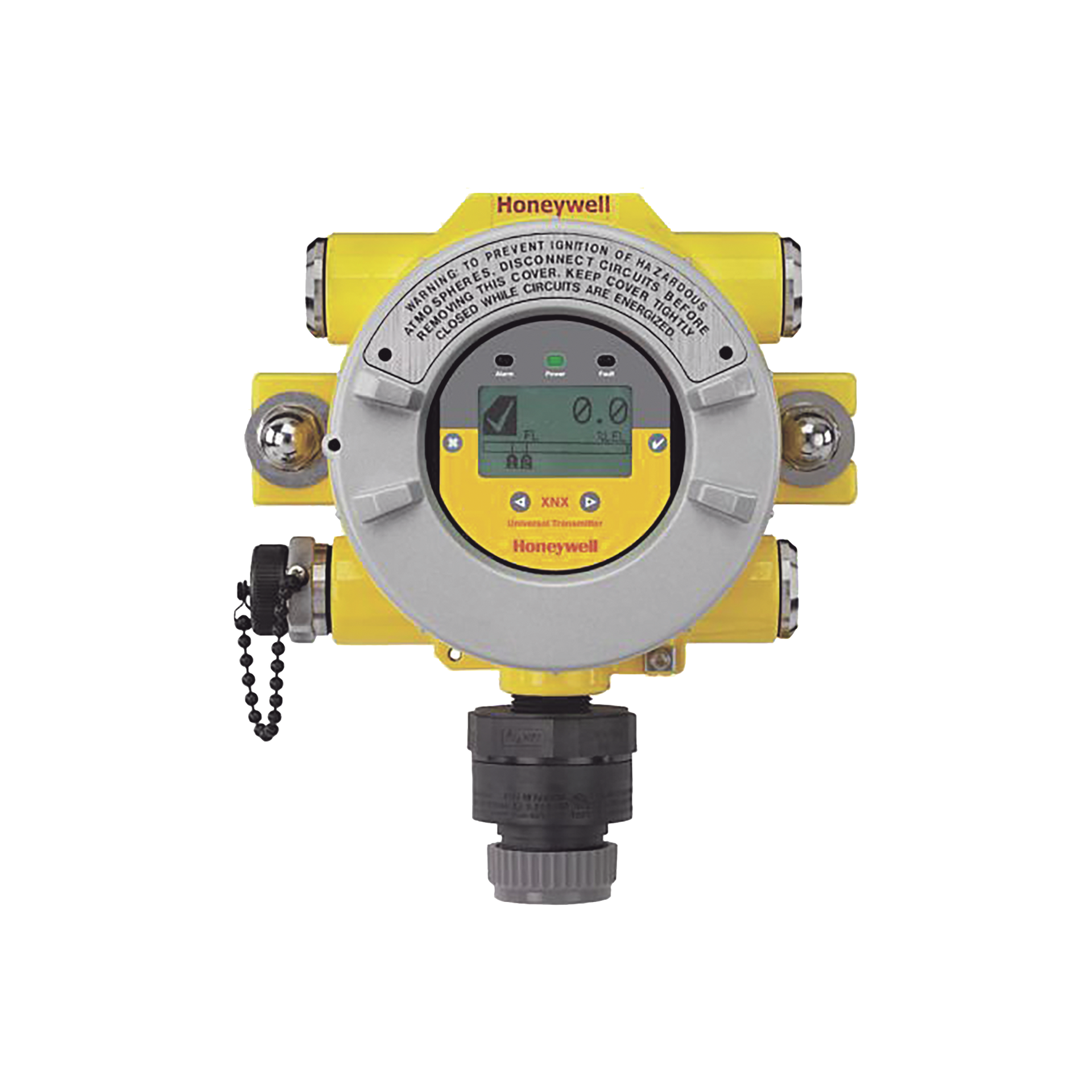 Transmisor Universal XNX, HARTÂ® sobre salida 4-20 mA, 3 RelÃ©s falla/alarma, ATEX/IECEx, 5 entradas M25, Aluminio Pintado, Configurado Para Searchpoint Optima Plus y Searchline Excel