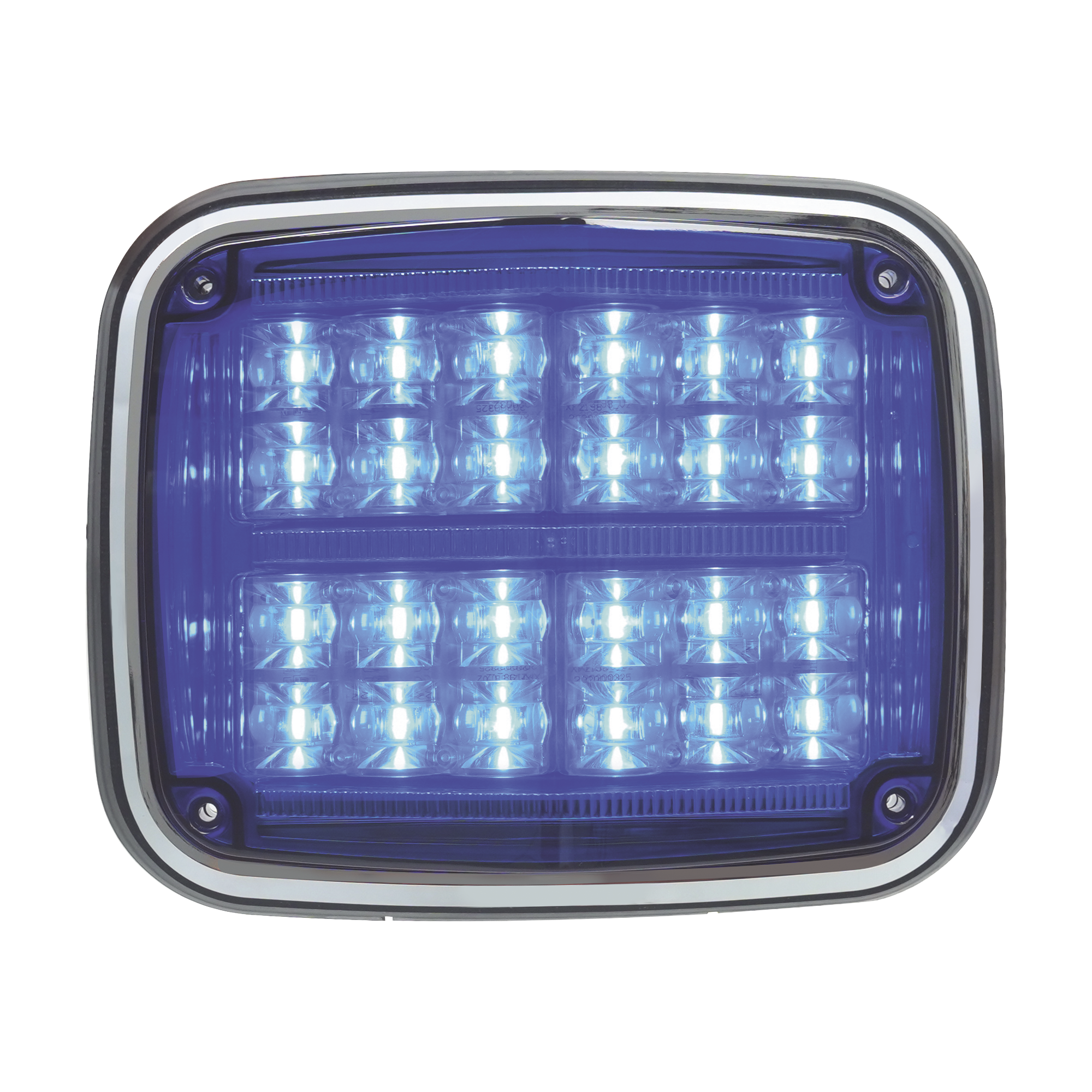 Luz de advertencia de 8 X 6", Color Azul, SAE,  IP67, Ideal para Ambulancias