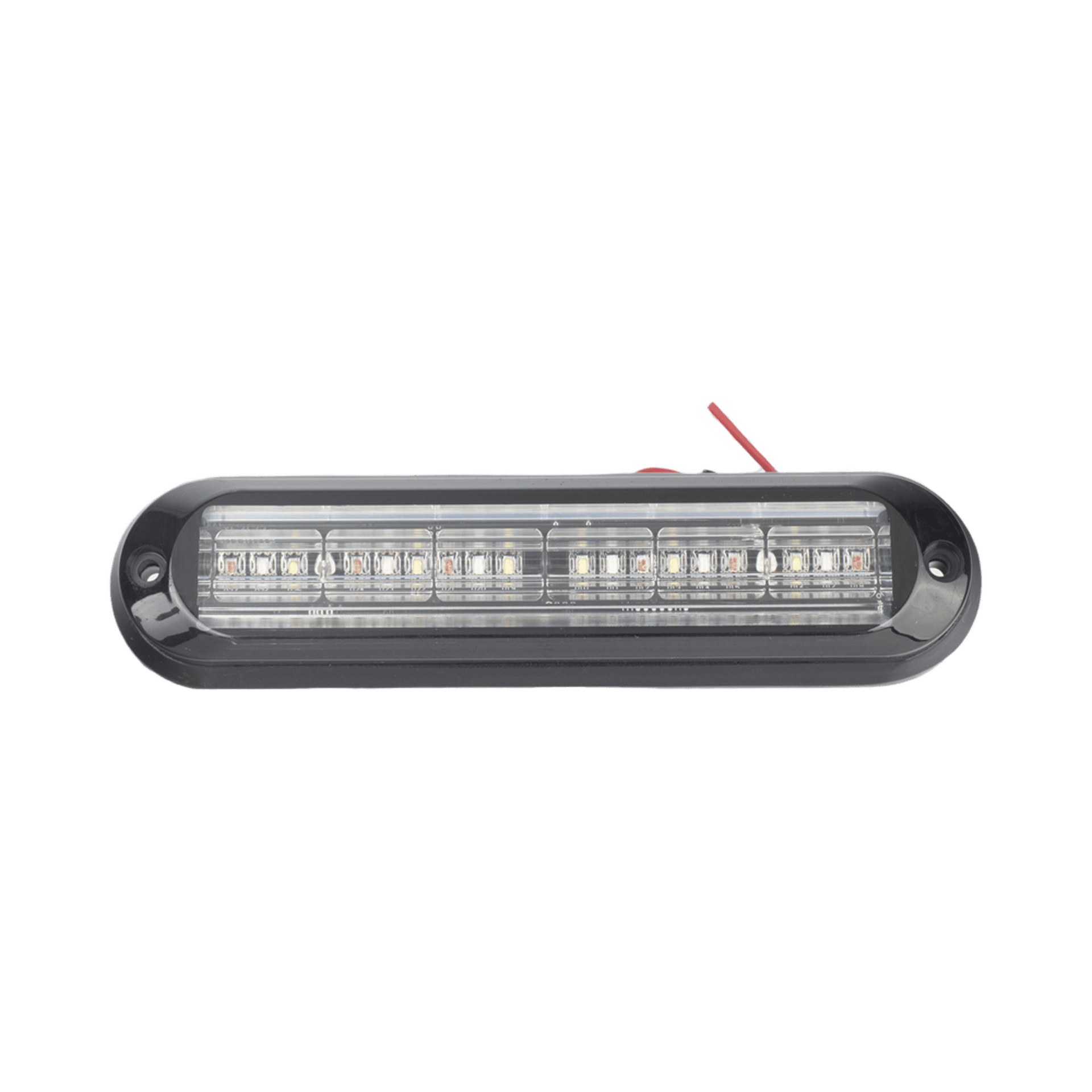 Luz Auxiliar Ultra Brillante  IP67 de 18 LEDs, Color Rojo/Azul/Ambar, con mica transparente y bisel negro