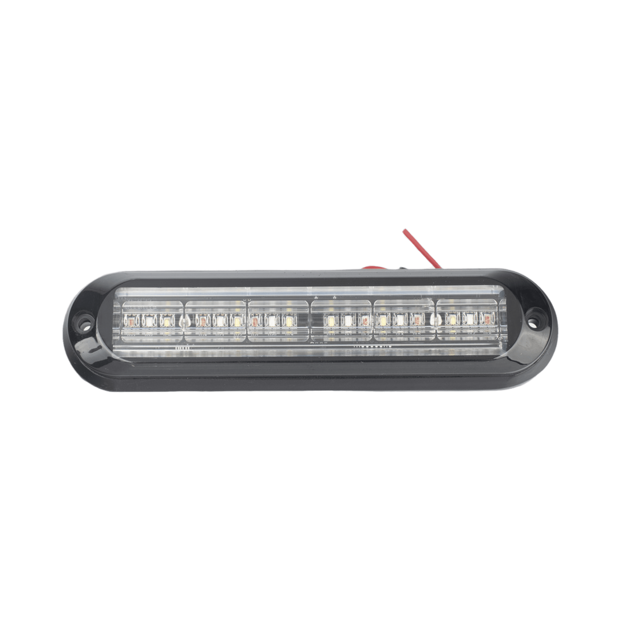 Luz Auxiliar Ultra Brillante  IP67 de 18 LEDs, Color Rojo/Azul/Ambar, con mica transparente y bisel negro