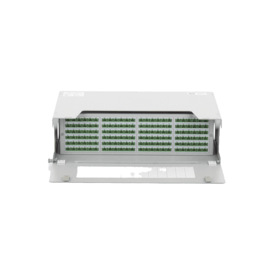 Distribuidor de Fibra Ãptica para 144 empalmes, con 144 acopladores SC/APC y 144 pigtails, 19", 5 UR