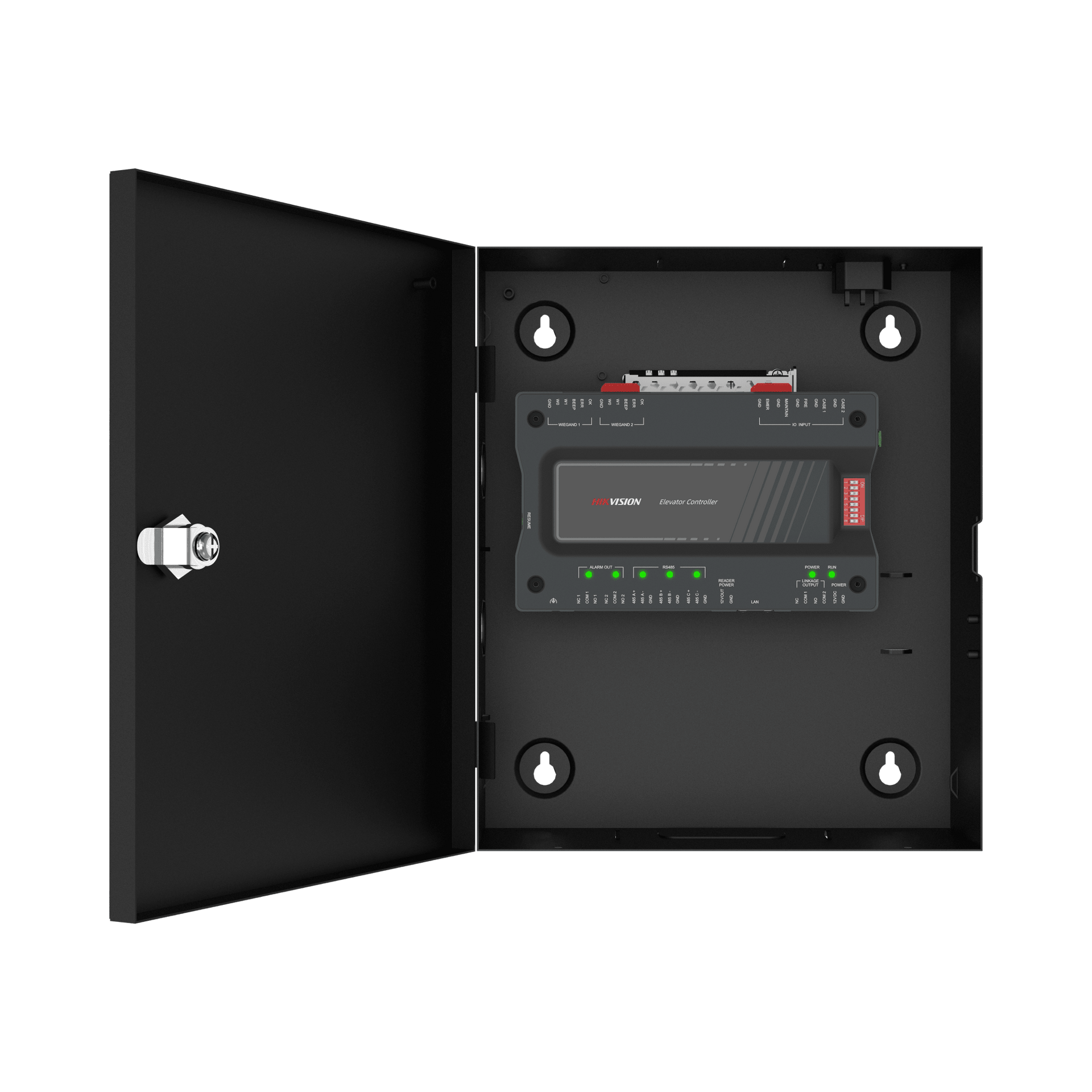 Controlador MAESTRO Cloud para Elevadores Administrable en la Nube con HikConnect Teams / Incluye Gabinete y Fuente / Control de Acceso para los pisos de los Elevadores por Huella o Tarjeta