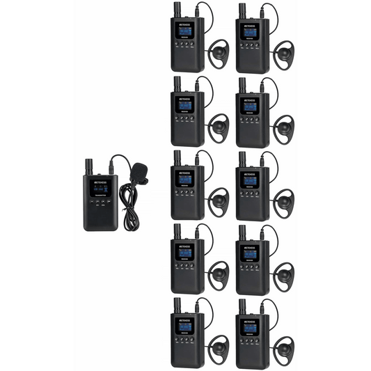 Kit para guÃ­a turÃ­stico de 1 transmisor y 10 receptores