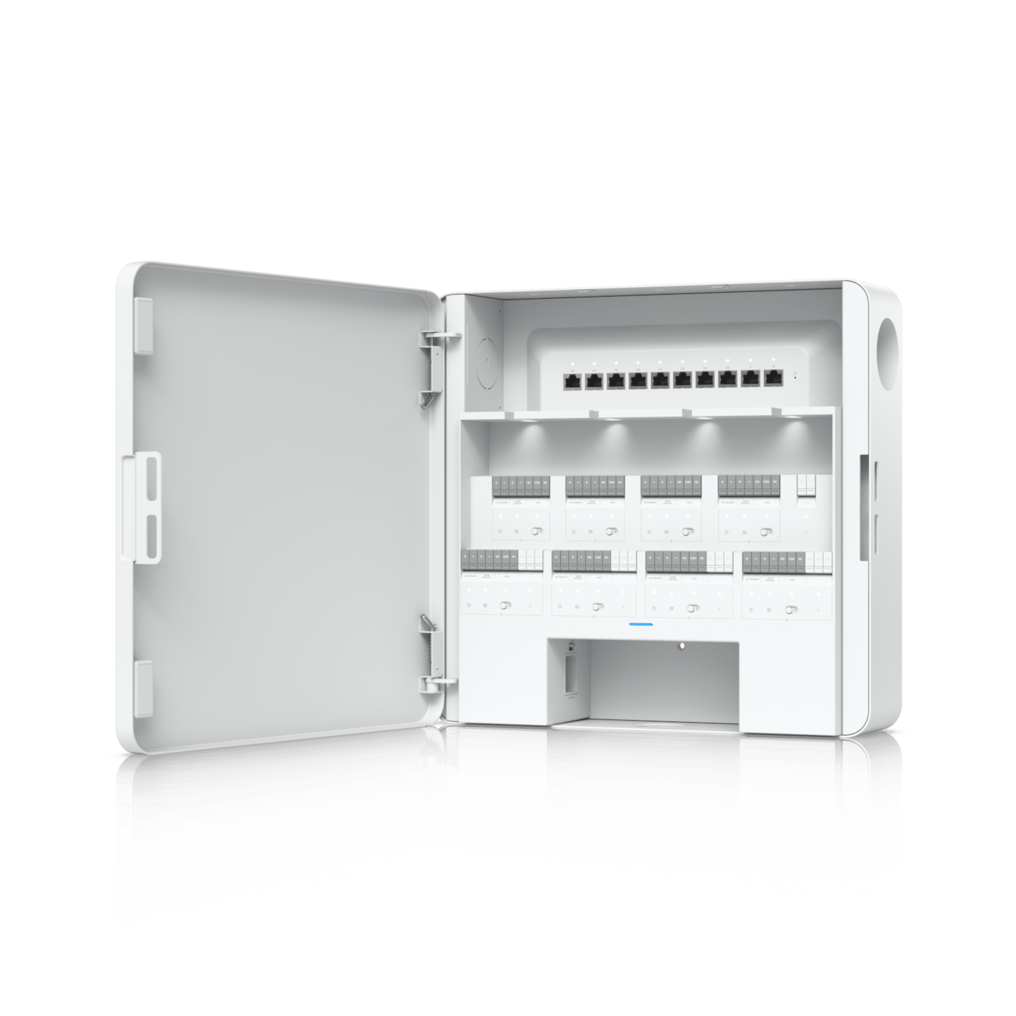 Enterprise Access Hub/Concentrador de Acceso Empresarial con Control de Entrada y Salida de hasta 8 Puertas y Soporte de Respaldo de BaterÃ­a
