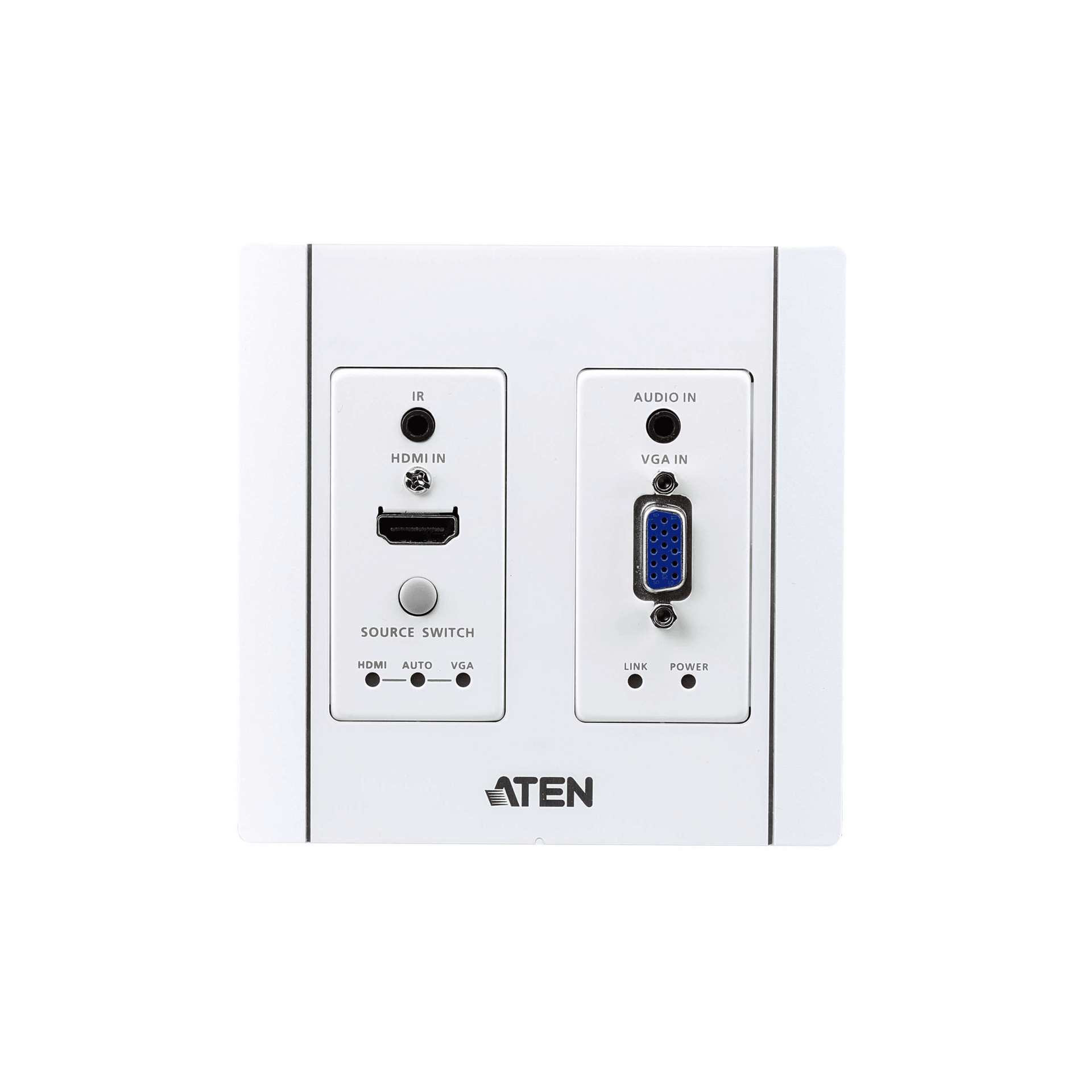 Transmisor HDBaseT | HDMI y VGA | Placa de Pared US / PoH (4K a 100 m) | (HDBaseT Class A) (PoH PD)