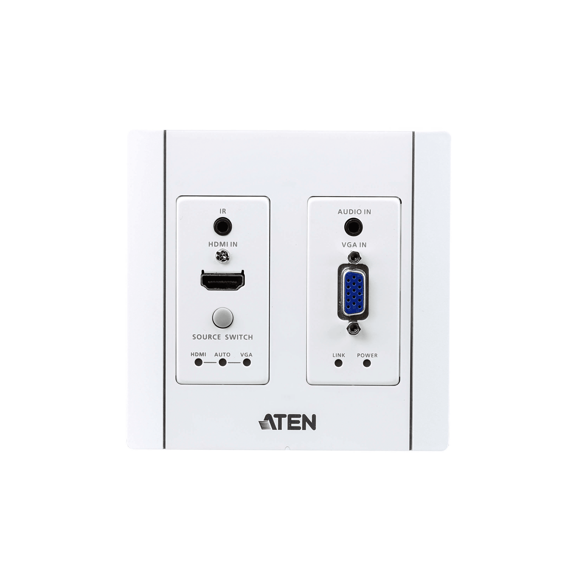 Transmisor HDBaseT | HDMI y VGA | Placa de Pared US / PoH (4K a 100 m) | (HDBaseT Class A) (PoH PD)