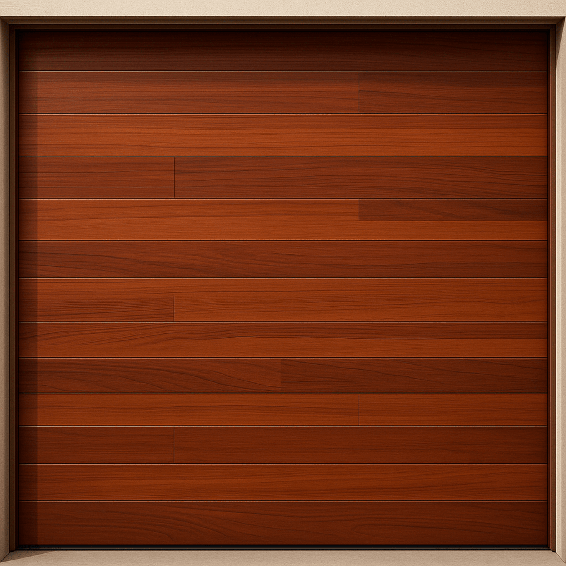 Puerta de Garage de Alta Calidad / Estilo Americano / Acabado Laminado PREMIUM / Color Madera Clara / 8x7 Pies.