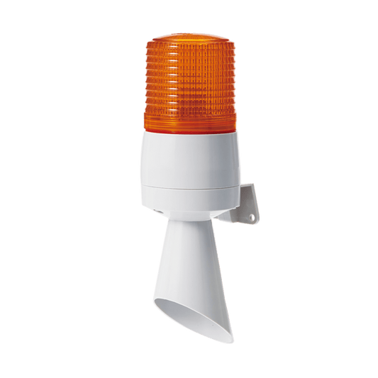 Luz LED con patrones de destello fijo y destellante con buzzer incorporado de alto volumen MÃ¡x. 95 dB color Ãmbar 24 VCD