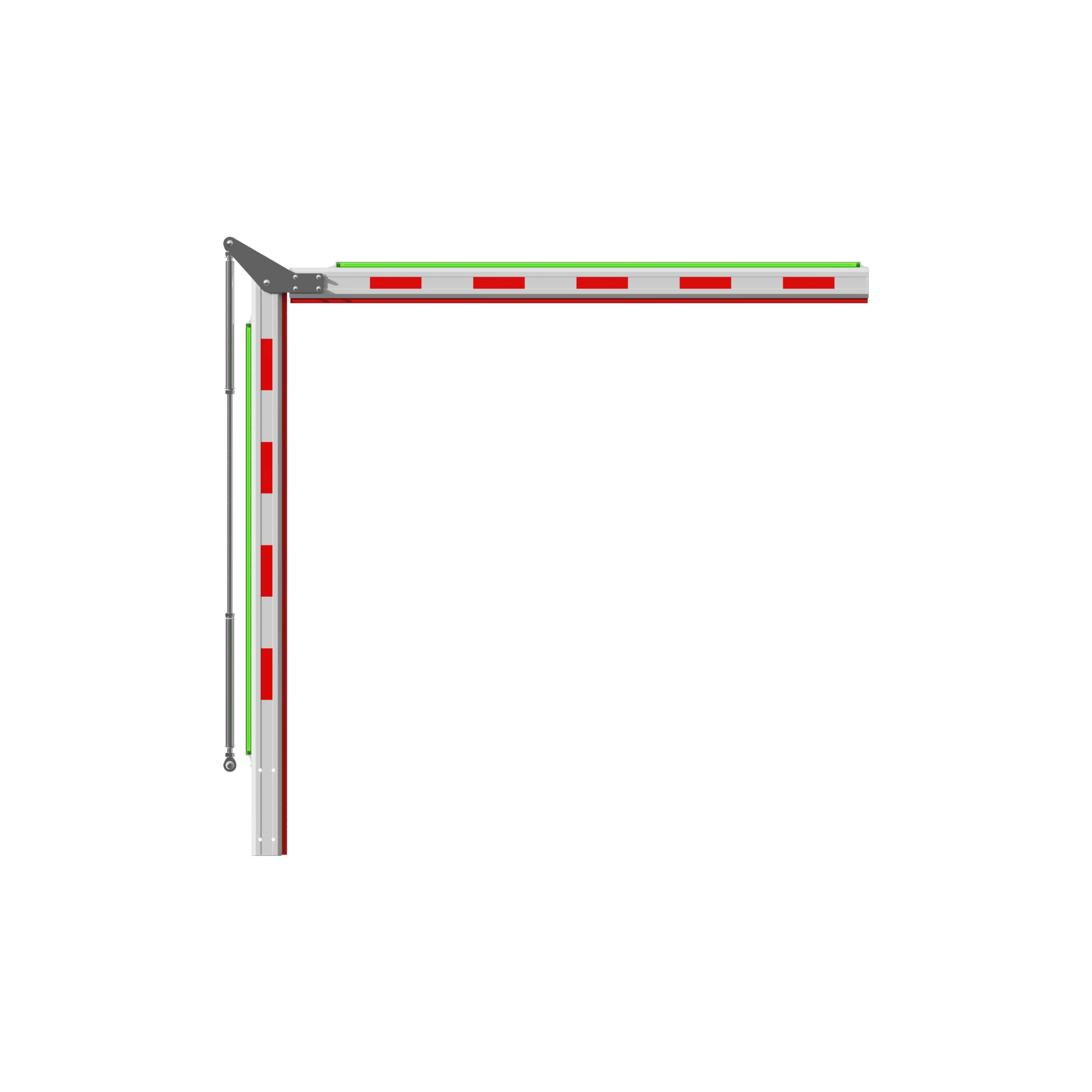 Brazo Articulado 4 mts (2+2) con IluminaciÃ³n para Barreras Hikvision Serie DS-TMG320