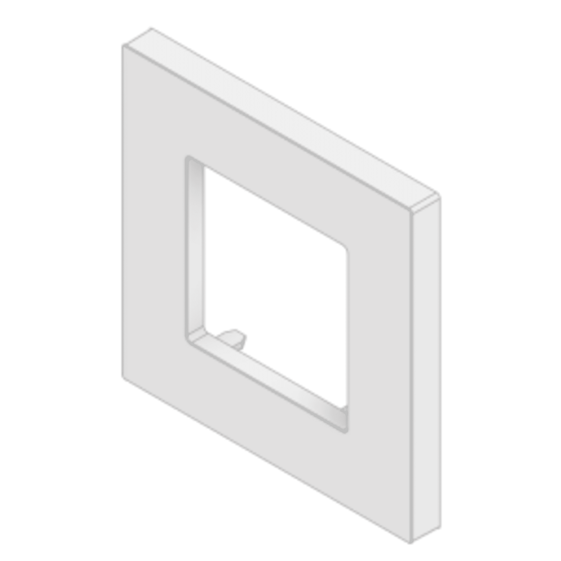 Embellecedor para Caja Europea / Dimensiones 84x84x8 mm Externas / ABS Antimicrobiano / Blanco con Efecto de Contraste / ColocaciÃ³n FÃ¡cil y RÃ¡pida