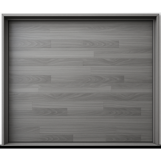 Puerta de Garage de Alta Calidad / Estilo Americano / Acabado Laminado PREMIUM / Color Gris / 16x8 Pies.