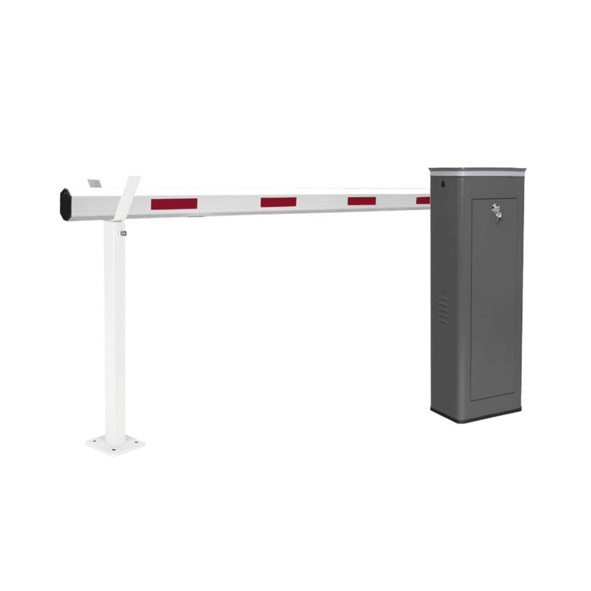 Kit de Barrera Vehicular Izquierda y Brazo TelescÃ³pico de Hasta 5.5 m / Finales de Carrera Ajustables por ProgramaciÃ³n / Movimiento Fluido / DiseÃ±o Elegante Color Gris / Con Corona Led Semaforizada