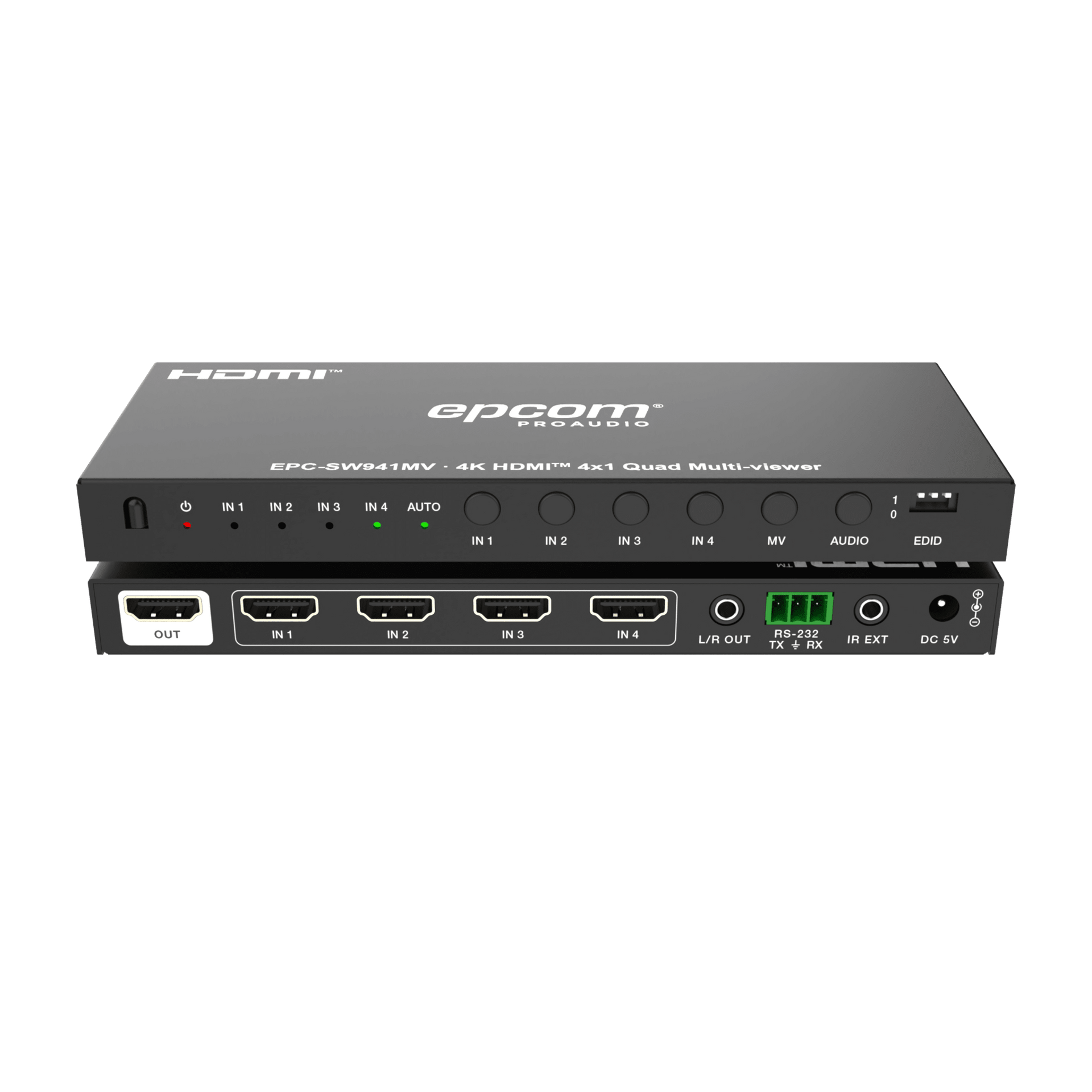 Multivisor HDMI 4x1 | 4K@30Hz | Vista Cuádruple | Cambio Automático/Manual | Control IR