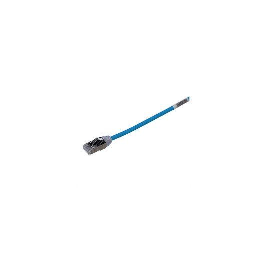 Patch Cord Cat6A, Diametro Reducido 28 AWG, Blindado S/FTP, CM/LS0H, 0.5 m., Color Azul