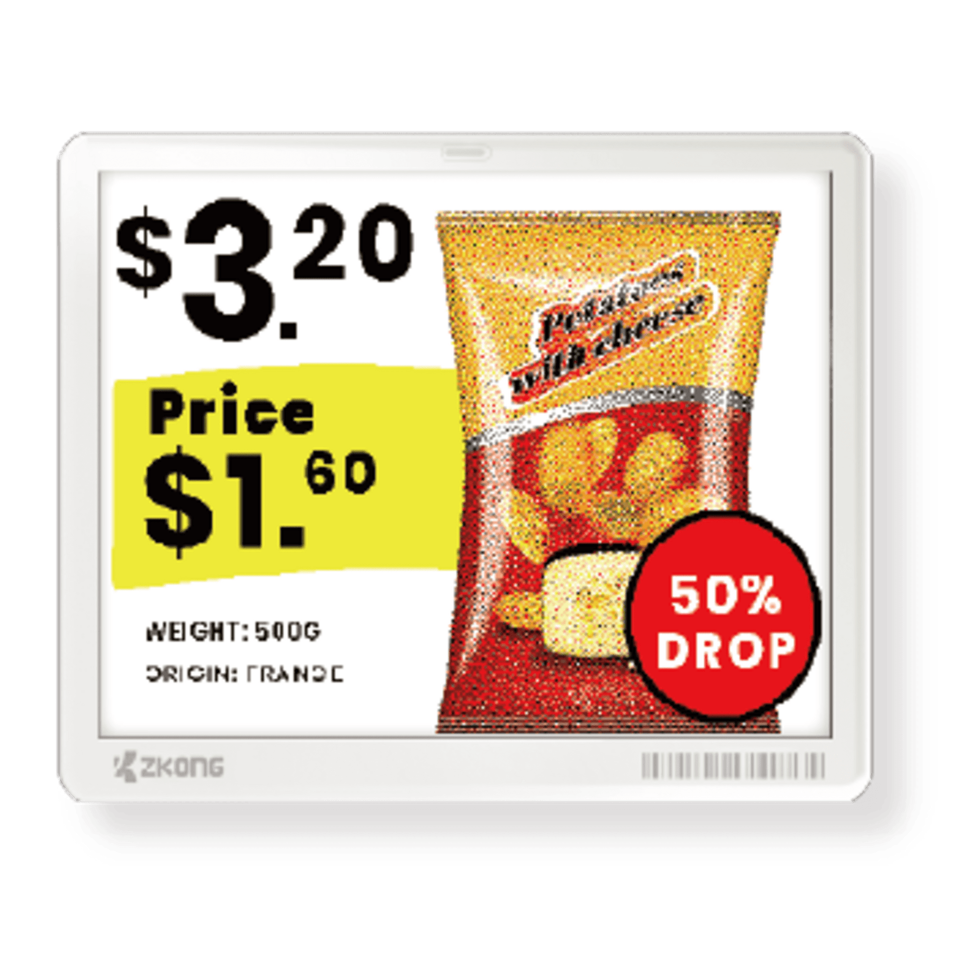 Etiqueta ElectrÃ³nica ESL 5.8" EPD Matriz de Puntos / ResoluciÃ³n 648x480 Pixels / 4 Colores (Negro Blanco Rojo Amarillo) / BLE 5.1 con EncriptaciÃ³n AES-128 / BaterÃ­a 5 AÃ±os / NFC Opcional / Cloud Management / Certifi