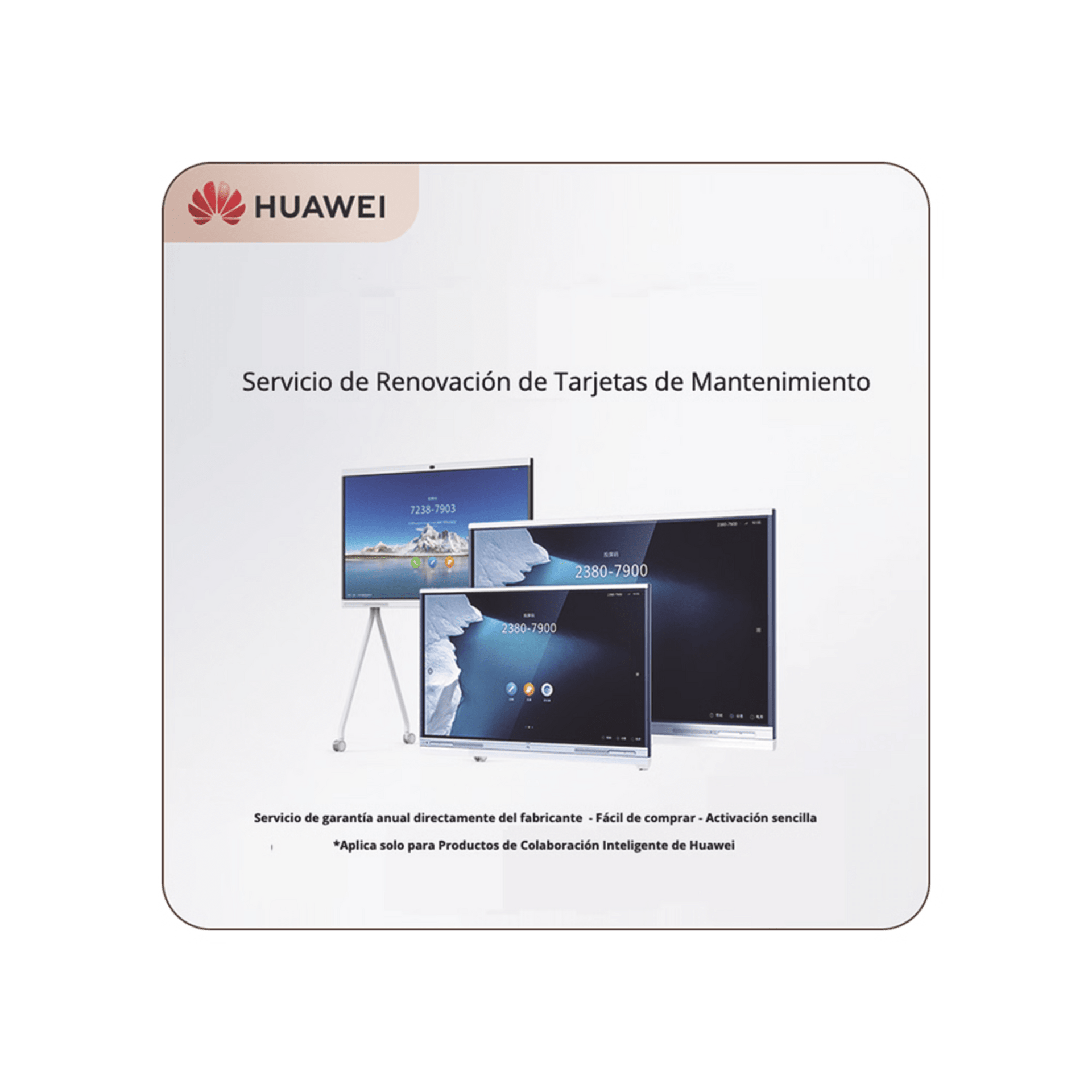 Tarjeta de Servicio de Mantenimiento HiCare RFR por un aÃ±o para IdeaHub IHB2-65PU, IHB3-65SA y IHB2-65PB