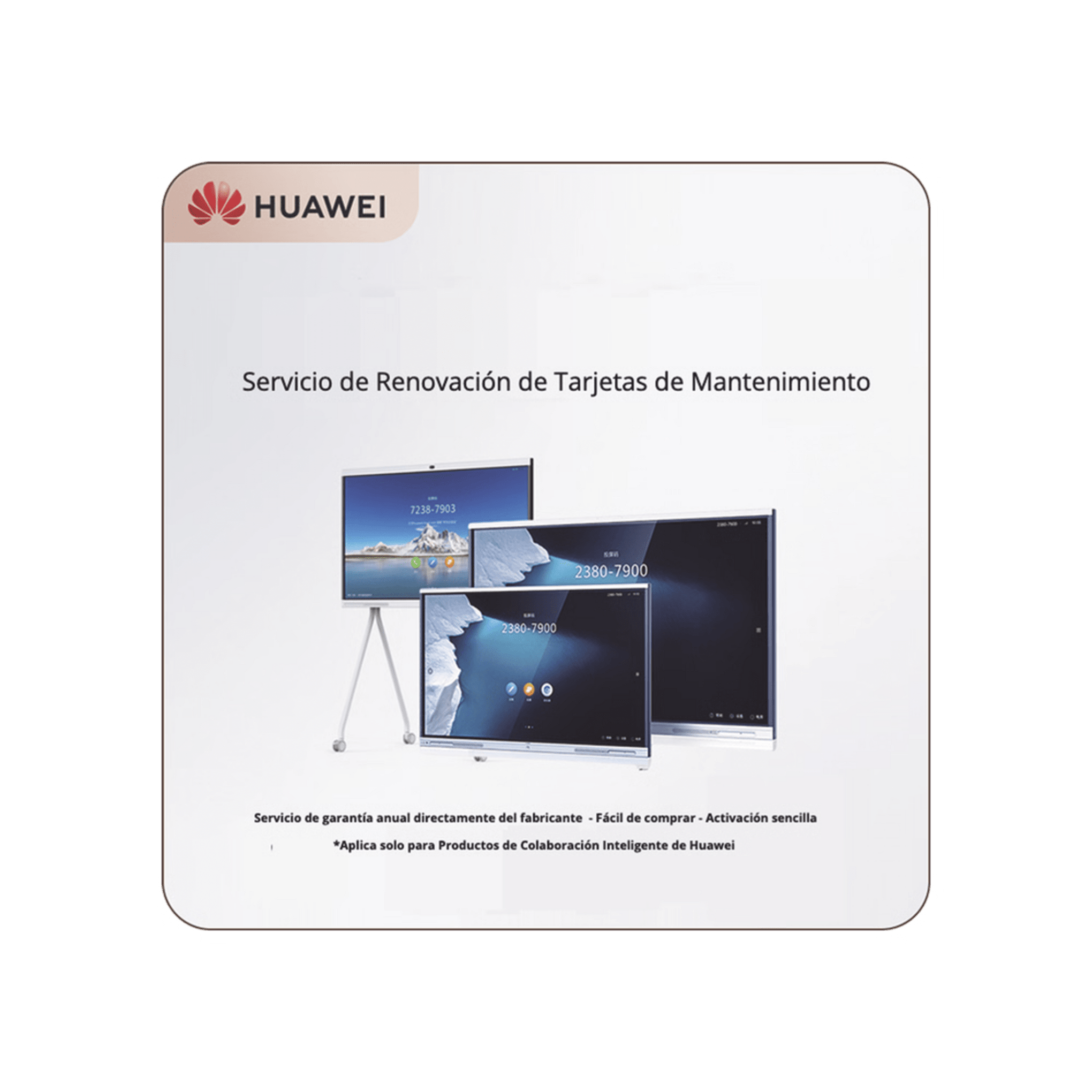 Tarjeta de Servicio de Mantenimiento HiCare RFR por un aÃ±o para IdeaHub IHB2-65PU, IHB3-65SA y IHB2-65PB