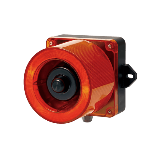 Combinacion de baliza LED color Rojo y sirena electrÃ³nica de 31 tonos resistente a la intemperie de volumen mÃ¡x. 123 dB a 110-220 VCA