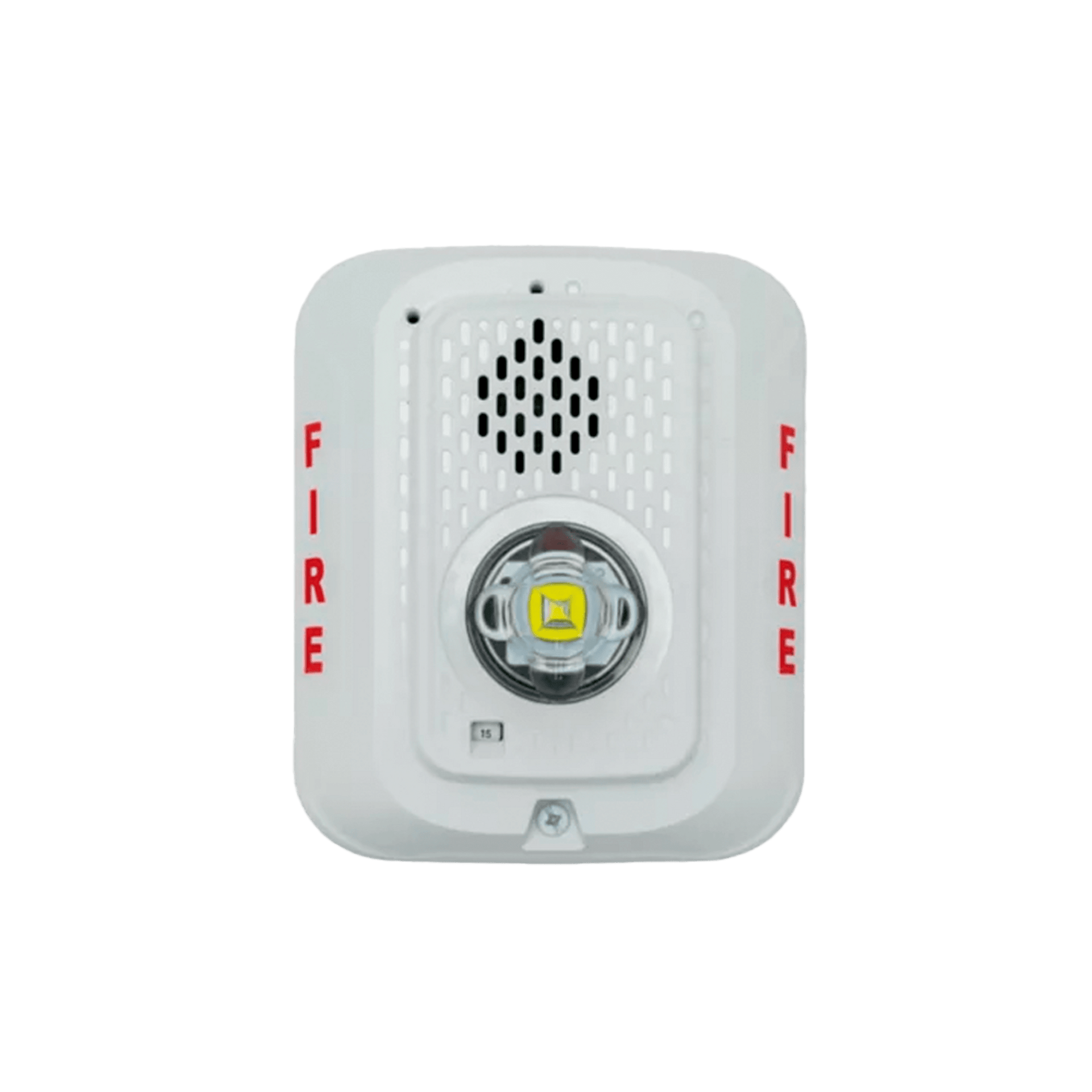 Sirena con LÃ¡mpara LED EstroboscÃ³pica / a 2 Hilos / Montaje en Pared / 24 Vcd / ConfiguraciÃ³n EstroboscÃ³pica Seleccionable / Texto en InglÃ©s / Color Blanca