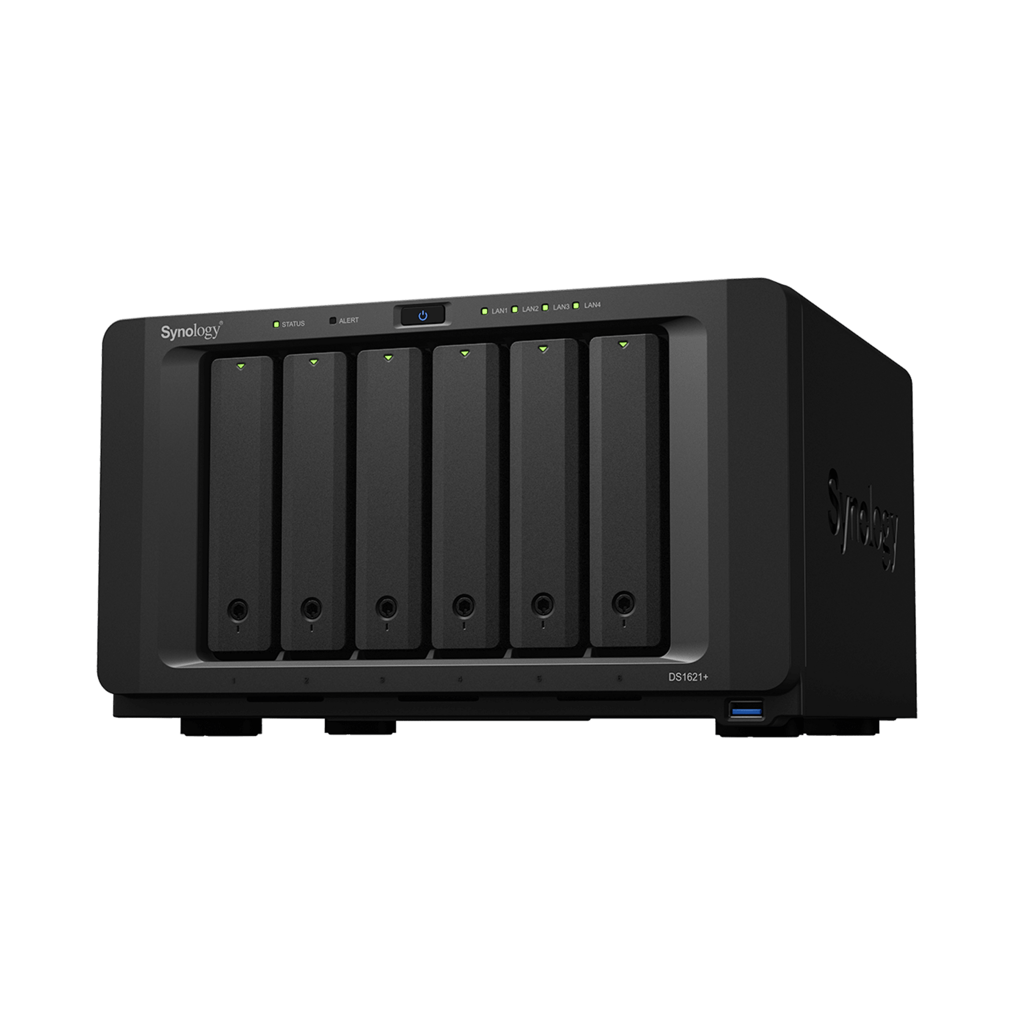 NAS Synology DiskStation DS1621+ | 6 BahÃ­as | Procesador AMD Ryzen V1500B | 4 GB DDR4 ECC | ExpansiÃ³n Hasta 16 BahÃ­as | 2 Ranuras M.2 NVMe | Puerto 10GbE RJ-45 | Compatibilidad RAID | Btrfs | VirtualizaciÃ³n | CachÃ© SSD.
