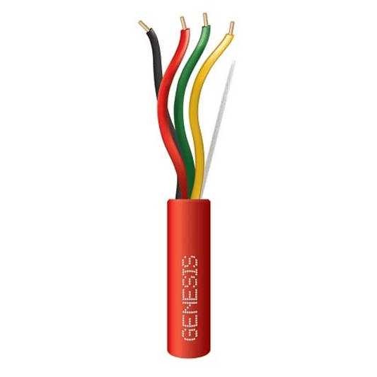 Bobina de 305 Metros de Alambre / 4 x 18 AWG / Riser / Tipo FPLR-CL3R / Resistente al Fuego / Color Rojo / Para Sistemas Contra Incendio o Sistemas de EvacuaciÃ³n