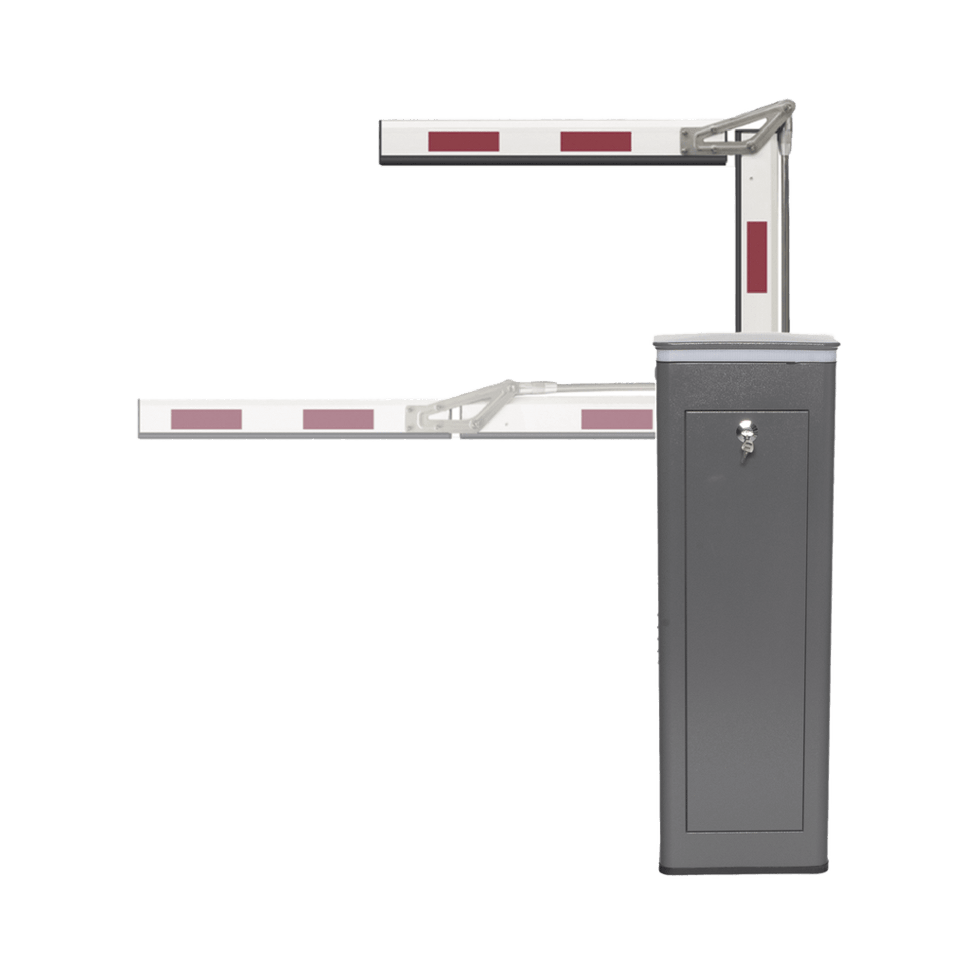 Kit de Barrera Vehicular Izquierda y Brazo ARTICULADO de 3 Metros / Finales de Carrera Ajustables por ProgramaciÃ³n / Movimiento Fluido / DiseÃ±o Elegante Color Gris / Con Corona Led Semaforizada