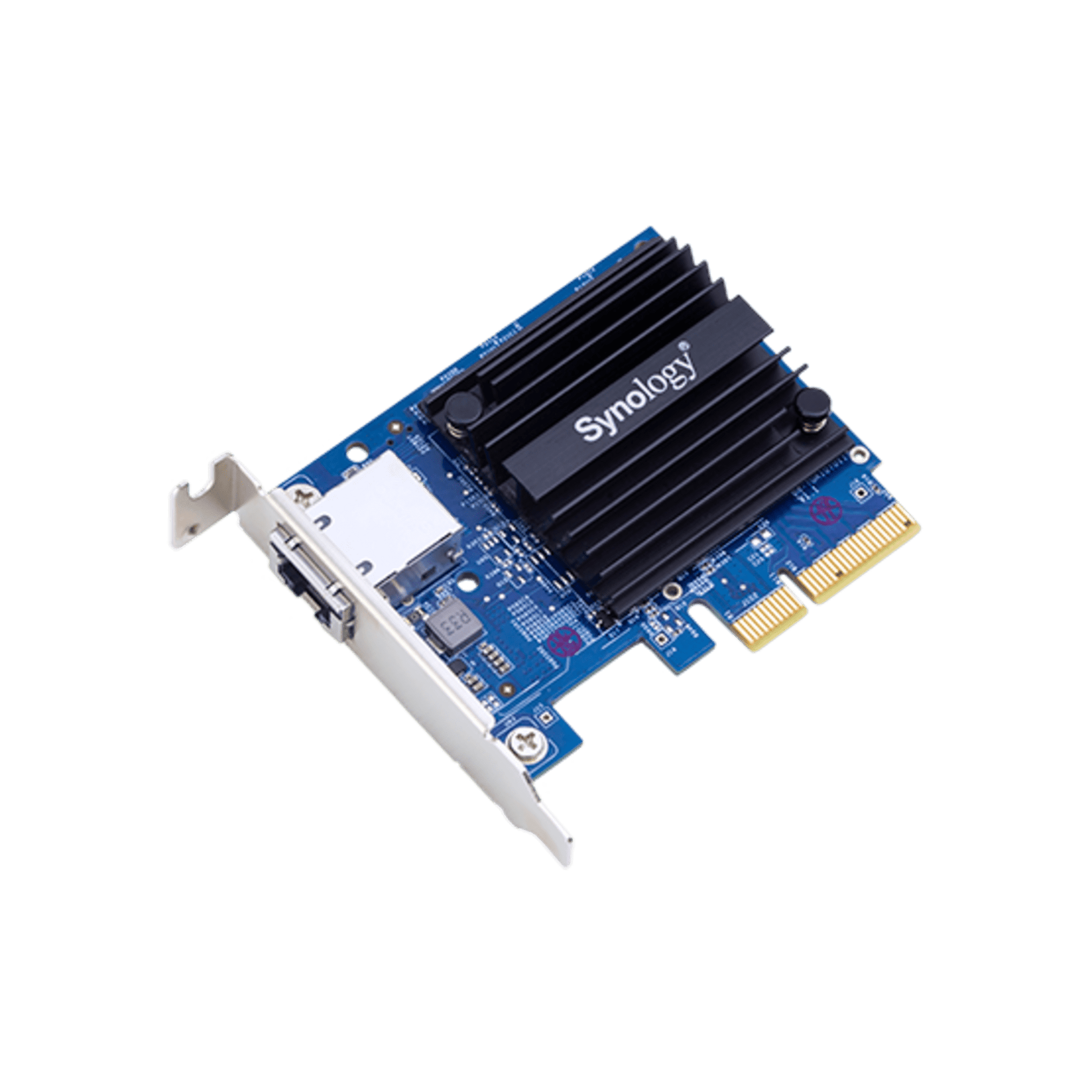 Adaptador de Ethernet E10G18-T1 | 10 Gbps | Compatible con PCIe 3.0 y 2.0 | AutonegociaciÃ³n 4 u 8 Canales | Perfil Bajo y Altura Completa | Compatibilidad con Synology DSM 6.1.7 o Posterior | Certificaciones FCC, CE, BSMI | GarantÃ­a de 5 A&a