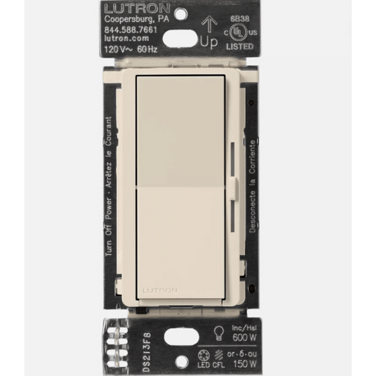 (Caseta Wireless) Atenuador de pared. Aumenta/Disminuye Intensidad de IluminaciÃ³n.  No requiere cable neutro. 150W LED / 600W INC/HAL