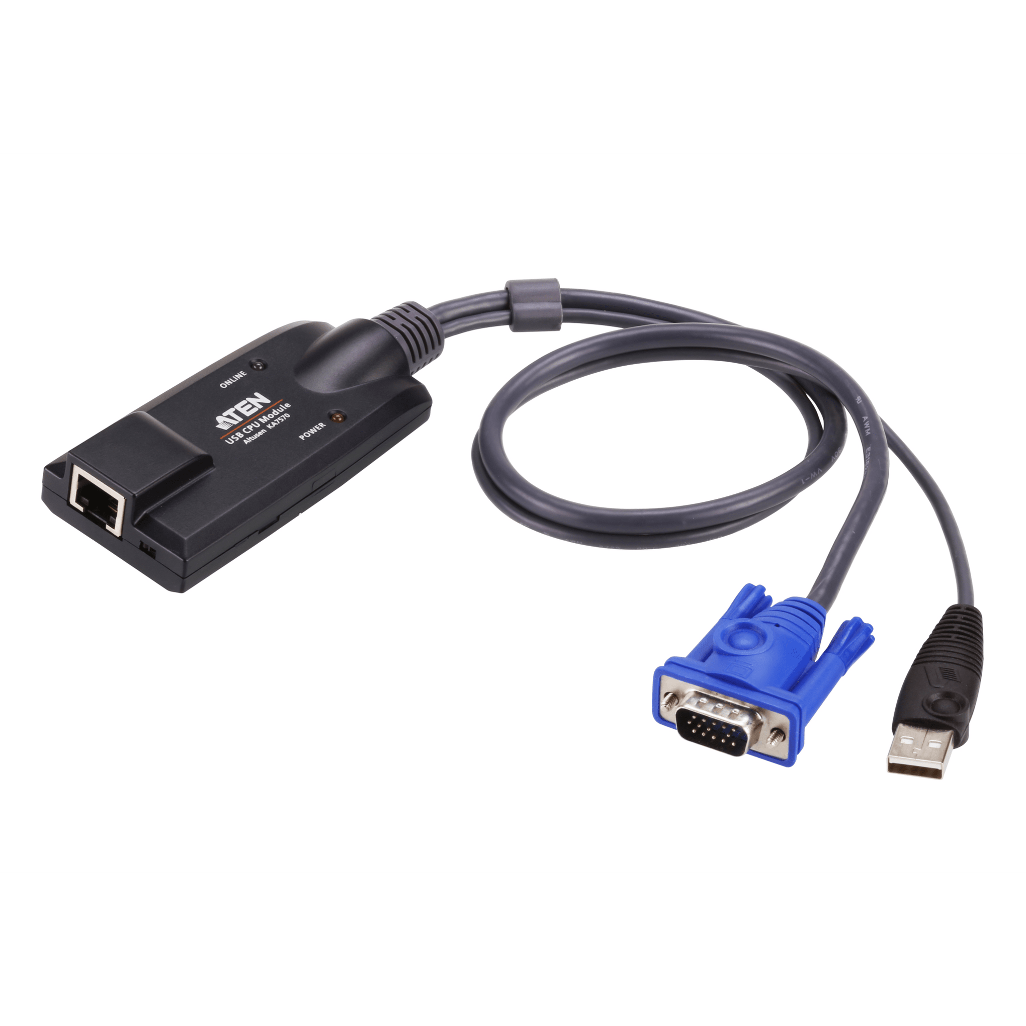 Cable Adaptador | KVM VGA USB | Resolución 1600x1200 | 40m | Emulación de teclado y mouse
