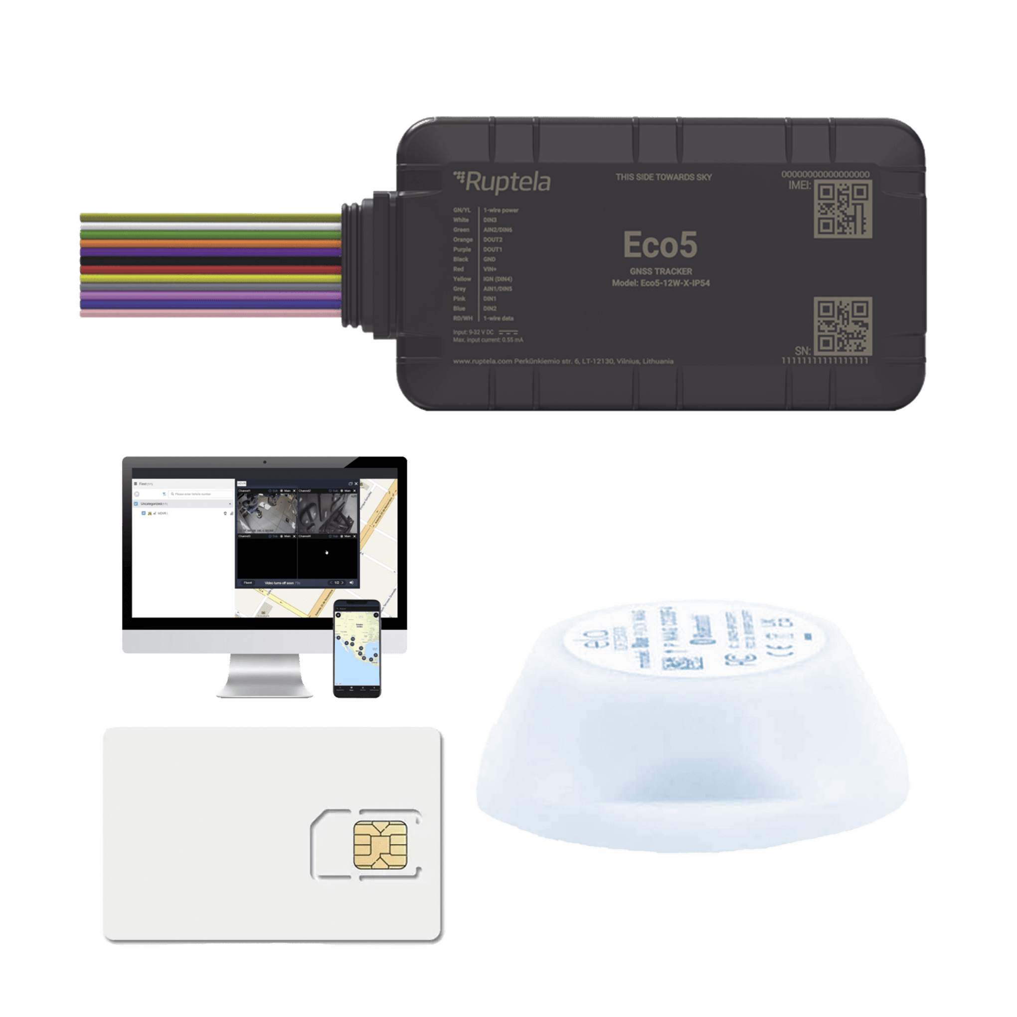 Dispositivo de Rastreo Vehicular / Conectividad LTE Cat1 y LTE-M / BLE 5.0 / GNSS U-blox / Carcasa IP54 / BaterÃ­a Interna de Respaldo / Detecta Interferencias
