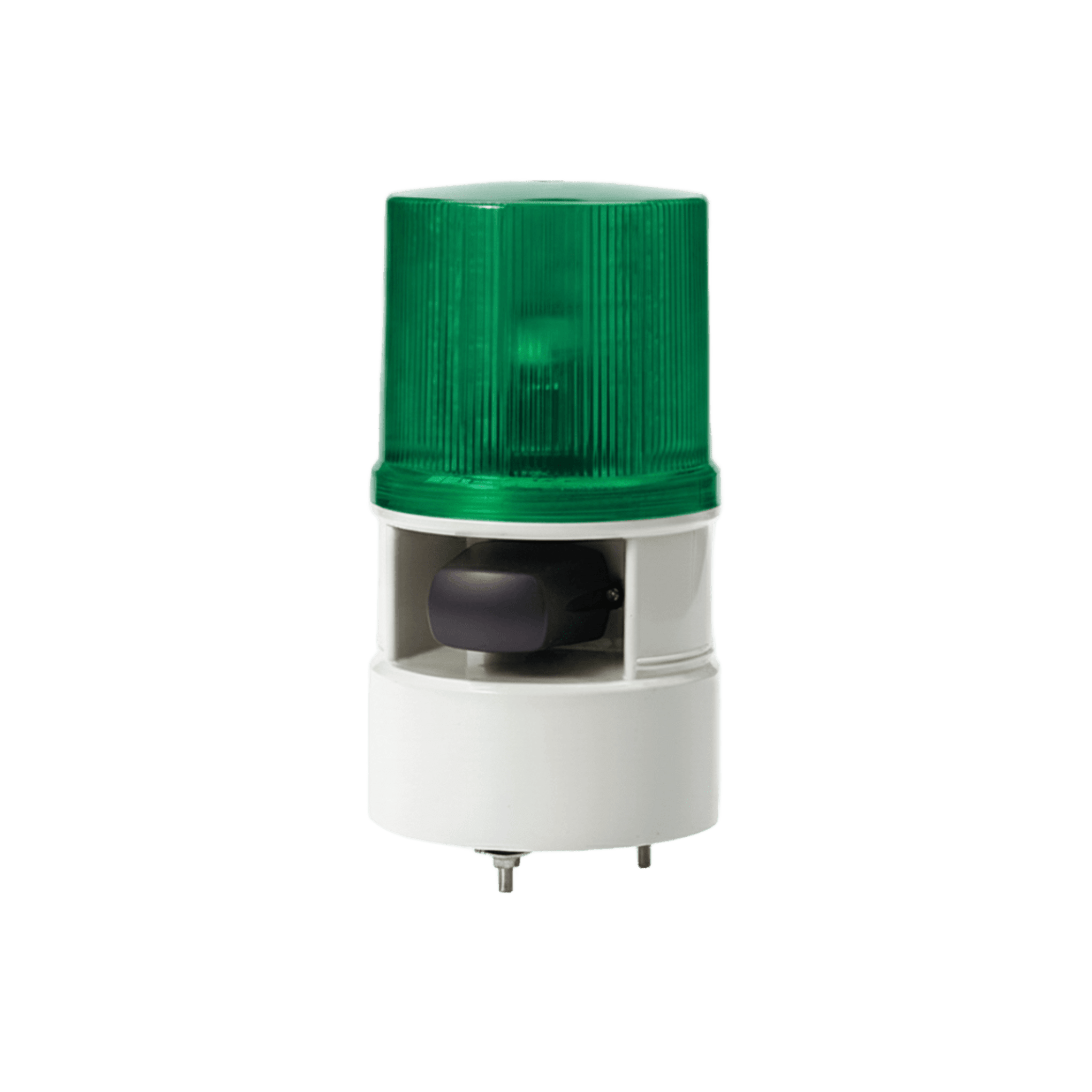 Luces de advertencia color Verde con sirena incorporada con 5 tonos mÃ¡x. 105 dB en 110 VCA