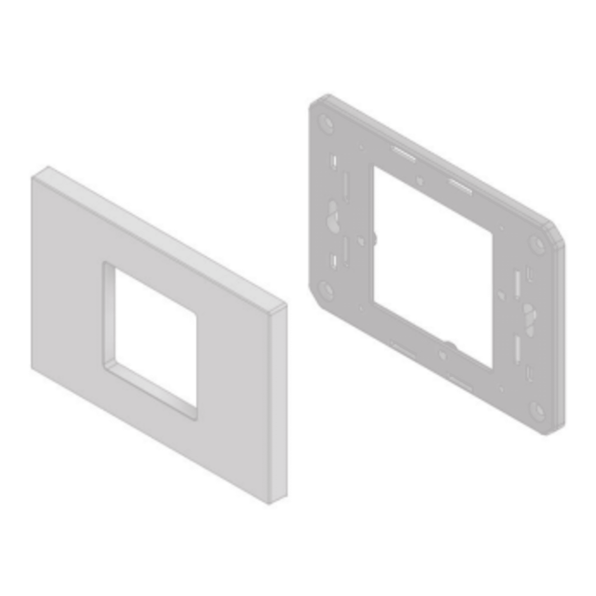 Embellecedor para Caja Americana / ABS Antimicrobiano / Blanco con Efecto de Contraste / ColocaciÃ³n FÃ¡cil y RÃ¡pida