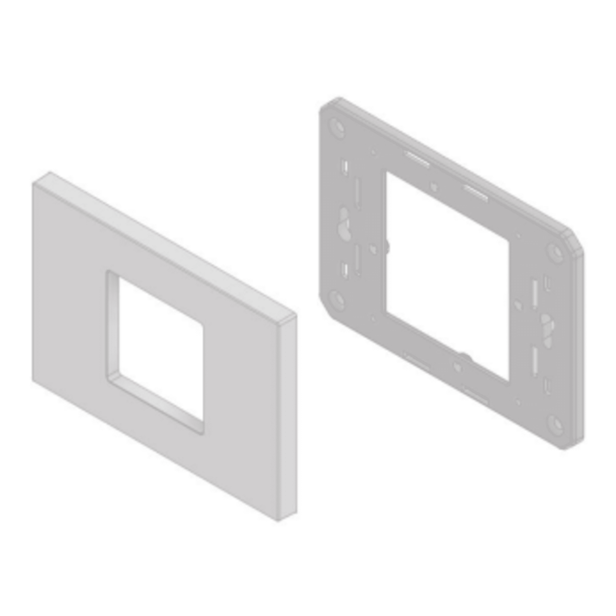 Embellecedor para Caja Americana / ABS Antimicrobiano / Blanco con Efecto de Contraste / ColocaciÃ³n FÃ¡cil y RÃ¡pida