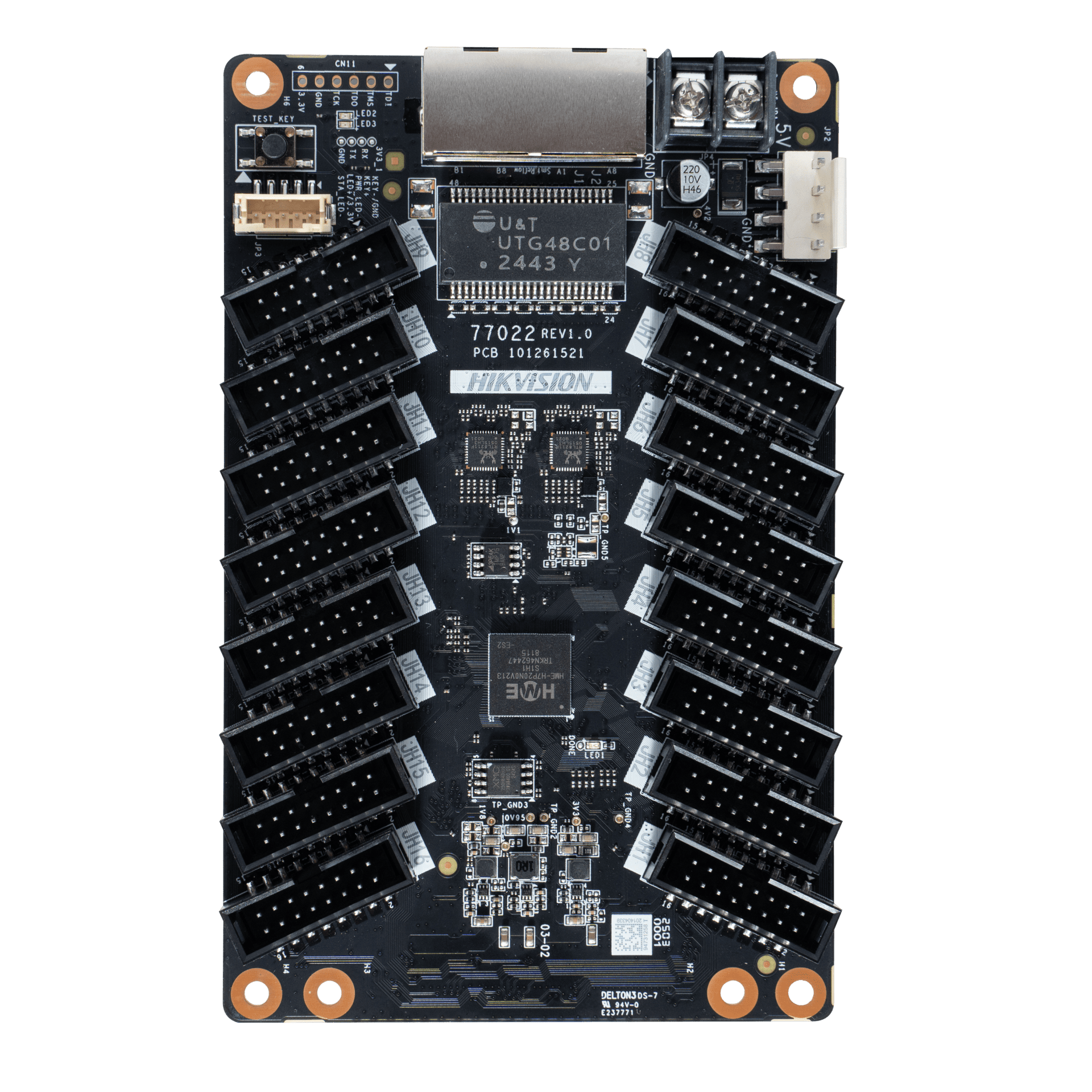 Tarjeta Receptora 16 Puertos / Carga Máxima 512×512 Píxeles / 16 Bit Nivel de Gris / Corrección de Cromaticidad Punto a Punto / Ajuste Gamma RGB Independiente / Compatible con 3D