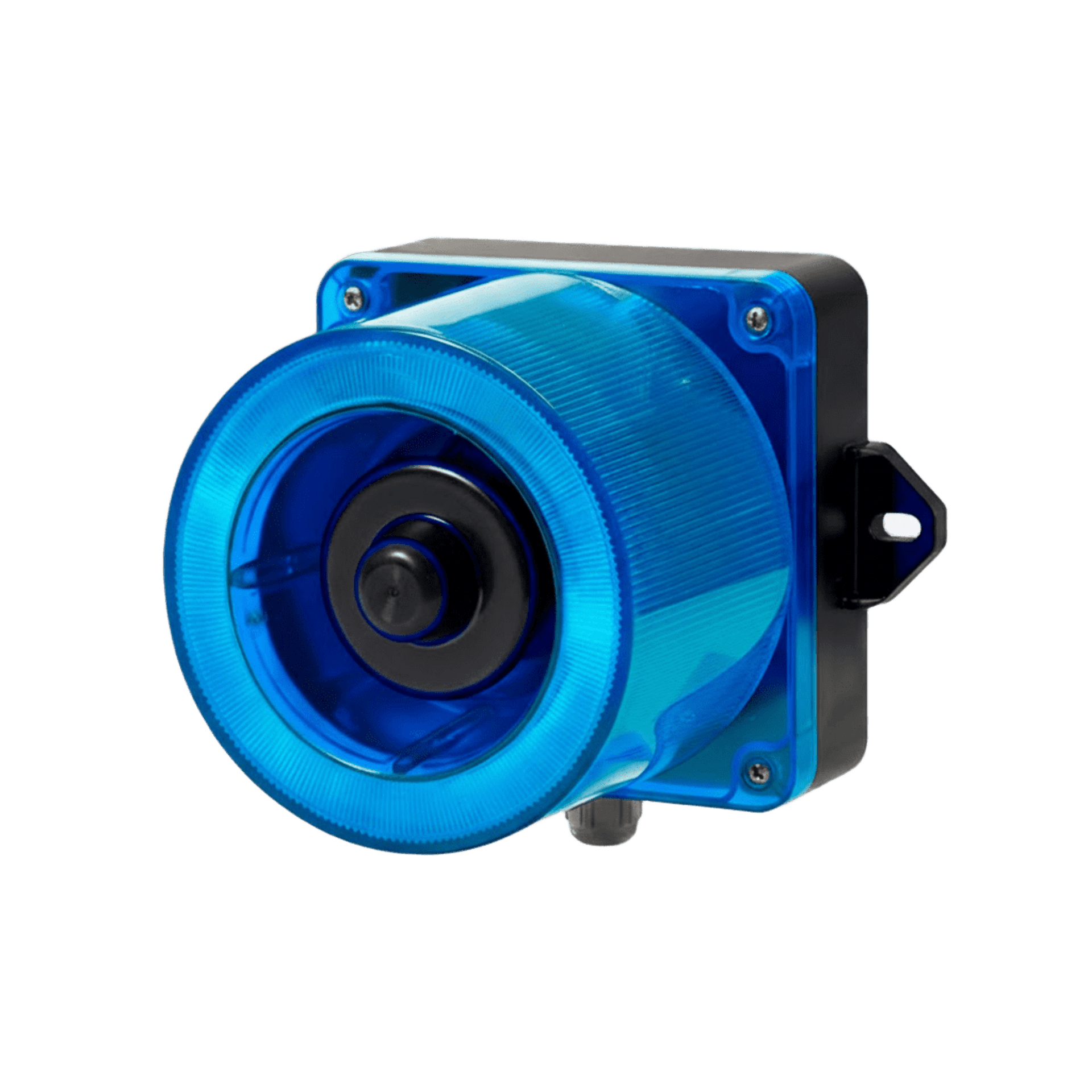 Combinacion de baliza LED color Azul y sirena electrÃ³nica de 31 tonos resistente a la intemperie de volumen mÃ¡x. 123 dB a 110-220 VCA